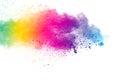 Colorful background of pastel powder.Color dust splash on white background