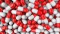 Colorful background pills. Red-white medical pills Royalty Free Stock Photo