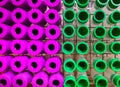 Colorful background a rack of color tubes for blood samples other patients . Royalty Free Stock Photo