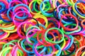 Colorful background rainbow colors rubber bands loom Royalty Free Stock Photo