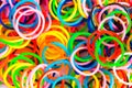 Colorful background rainbow colors rubber bands loom Royalty Free Stock Photo