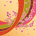 Colorful background with sakura blossom Royalty Free Stock Photo