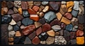 Colorful background of stone wall texture. Floor surface made of natural stone Royalty Free Stock Photo