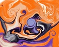 Background of orange  purple  black and white swirls with the effect of stormy clouds Royalty Free Stock Photo