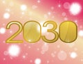 Colorful background for the year 2030, gold, color