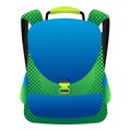 Colorful backpack icon, cartoon style