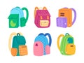 colorful backpack rucksack baggage accessory equipment children school bag zipper pack modern design Royalty Free Stock Photo