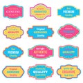 Colorful badges and labels set.  Retro badges for your design. Vector illustration. Royalty Free Stock Photo