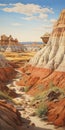 Colorful Badlands Painting Inspired By Dalhart Windberg