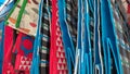 Colorful bags hanging in Market