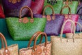 Colorful Bags Made From Krajood handicraft of Southern Thailand