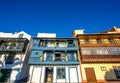 Colorful balconies in Santa Cruz city on La Palma island Royalty Free Stock Photo