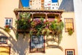 Colorful balconies in Santa Cruz city on La Palma island Royalty Free Stock Photo