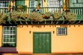 Colorful balconies in Santa Cruz city on La Palma island Royalty Free Stock Photo