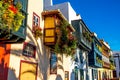 Colorful balconies in Santa Cruz city on La Palma island Royalty Free Stock Photo