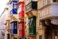 Colorful balconies in Valletta, Malta Royalty Free Stock Photo