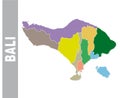 Colorful Bali administrative and political vector map