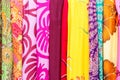 Colorful balinese cloth for sale, Abstract fabric texture background.