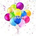 Colorful ballon and ribbon Happy Birthday celebration card banner template background