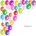 Colorful ballons and confetti vector Royalty Free Stock Photo