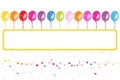 Colorful ballons frame with confetti Royalty Free Stock Photo