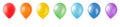 Colorful ballons isolated on transparent background