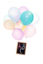 Colorful ballons, slate with Letters ABC