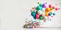 colorful ballons small and big fly together Royalty Free Stock Photo