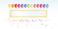 Colorful balloon banner and confetti vector