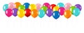 Colorful Balloon Border Isolated White Background