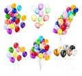 Colorful Balloon Bunches Set