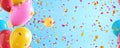 colorful balloon and confetti seamless pattern AI generated Royalty Free Stock Photo