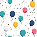colorful balloon and confetti seamless pattern background AI generated Royalty Free Stock Photo