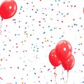 colorful balloon and confetti seamless pattern background AI generated Royalty Free Stock Photo