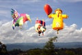 Colorful balloon over bright sky