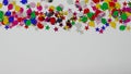 A colorful balloon and stars border with copy space Royalty Free Stock Photo