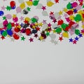 A colorful balloon and stars border with copy space Royalty Free Stock Photo