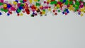 A colorful balloon and stars border with copy space Royalty Free Stock Photo