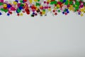 A colorful balloon and stars border with copy space Royalty Free Stock Photo