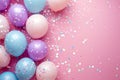 Colorful Balloons Abstract Background with Copy Space. AI Generated