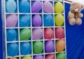 Colorful balloons as targets.