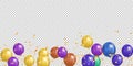 colorful balloons background with space for text. vector Illustration rainbow color Royalty Free Stock Photo