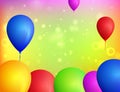 Colorful balloons background. Vector balloons. Multicolor bright background. Many flying balloons.