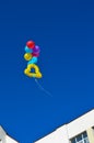 Colorful balloons Ballons Bell in blue sky Royalty Free Stock Photo