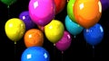 Colorful Balloons On Black Background