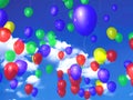 Colorful balloons in blue sky