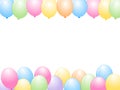 Colorful Balloons border / Party frame Royalty Free Stock Photo