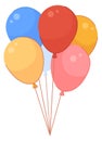 Colorful balloons bunch. Party holiday decoration icon