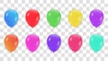 Colorful Balloons collection. Holiday illustration of flying glossy balloons. Vector Illustration