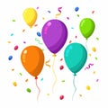 Colorful Balloons and Confetti for Celebratio Royalty Free Stock Photo